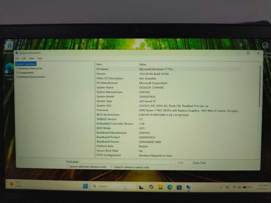 Lenovo ThinkPad T14 - 32GB / 512GB (Yevropa versiyasi)