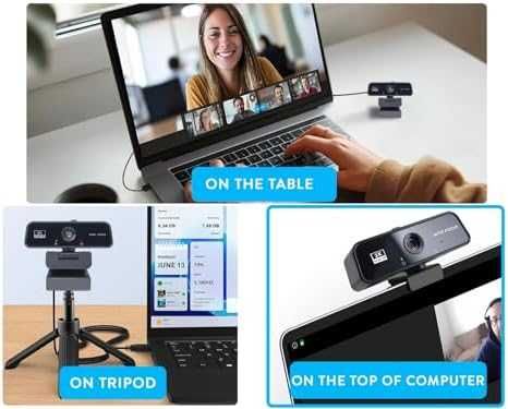 Нова 2K QHD Уеб камера с микрофон автофокус капак за поверителност за Zoom Skype