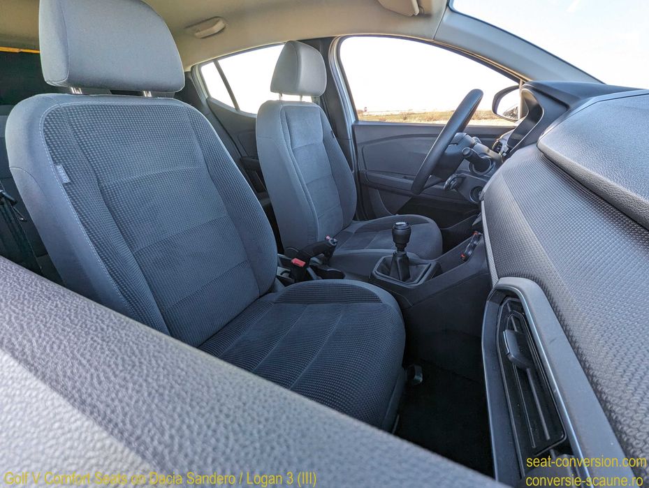 Sistem adaptare scaune de Golf V VI 5 6 7 pe Logan Sandero 3 III 2020+