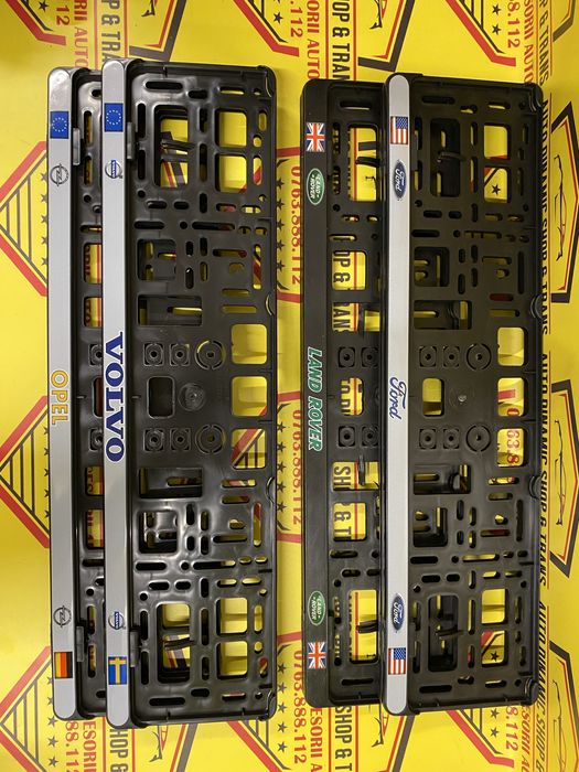 Set 2 suporti numar numere inmatriculare Opel Land Rover