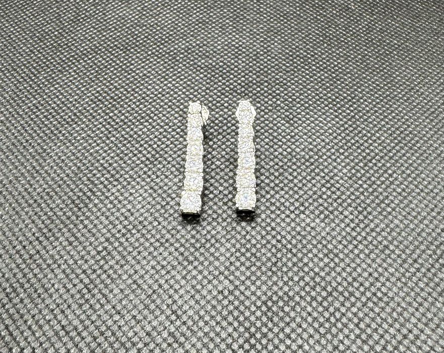 Обици с диаманти (лаб. диаманти, Moissanite), мойсанити, сребро s925