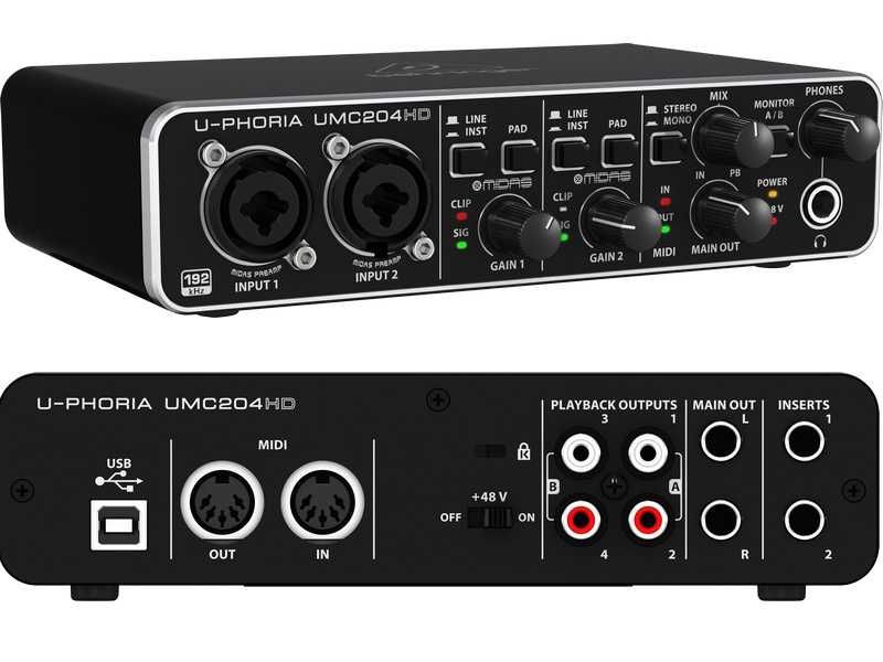 Behringer UMC204hd профессиональная внешняя звуковая карта