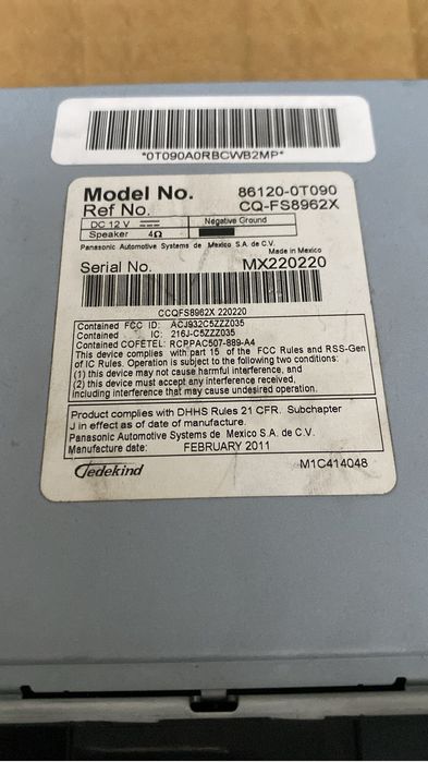 Мафон от тайота VENZA