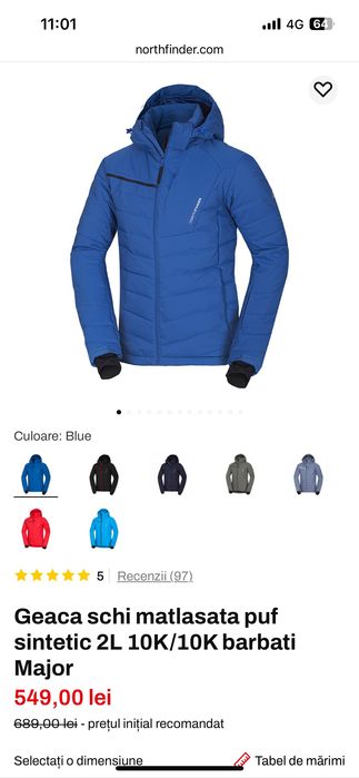 geaca schi northfinder, impermeabilitate 10000