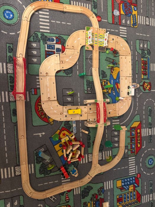 Circuit tren sine lemn copii