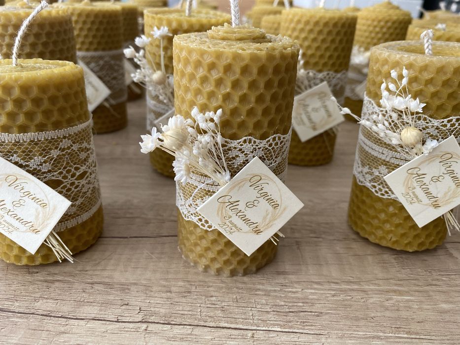 Marturii botez/ nunta, lumanari din ceara naturala