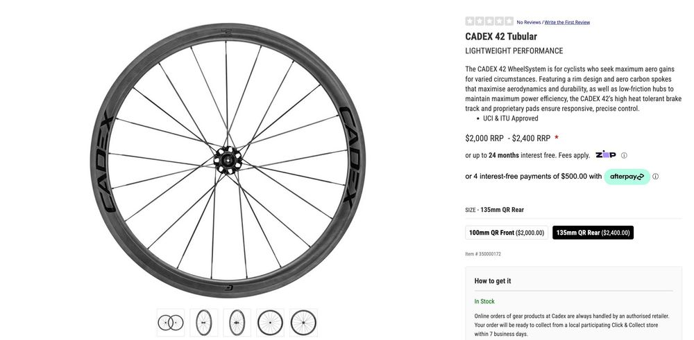 Roată fata Cadex 42 Tubeless, frână pe jantă