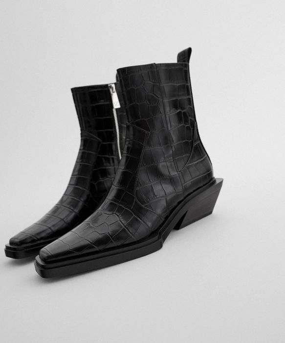 Cizme Zara USA,model croco ,piele croco ,masura 38