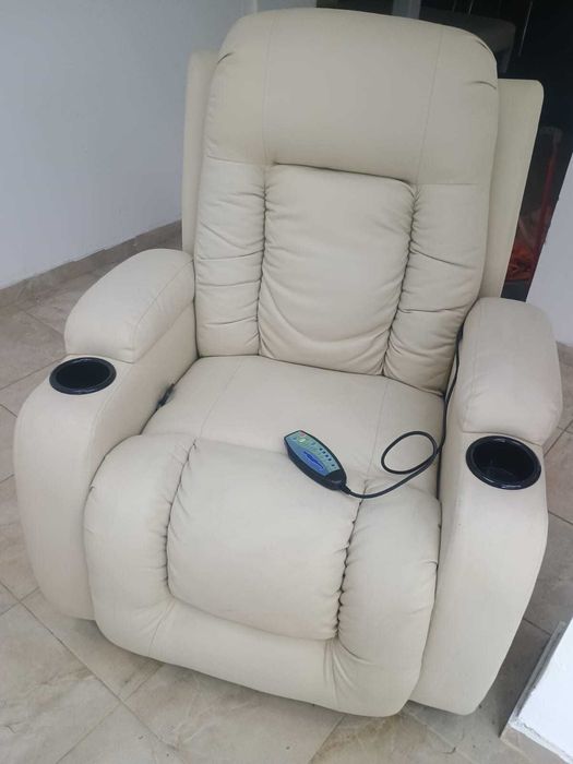 Fotoliu de piele cu funcție de masaj