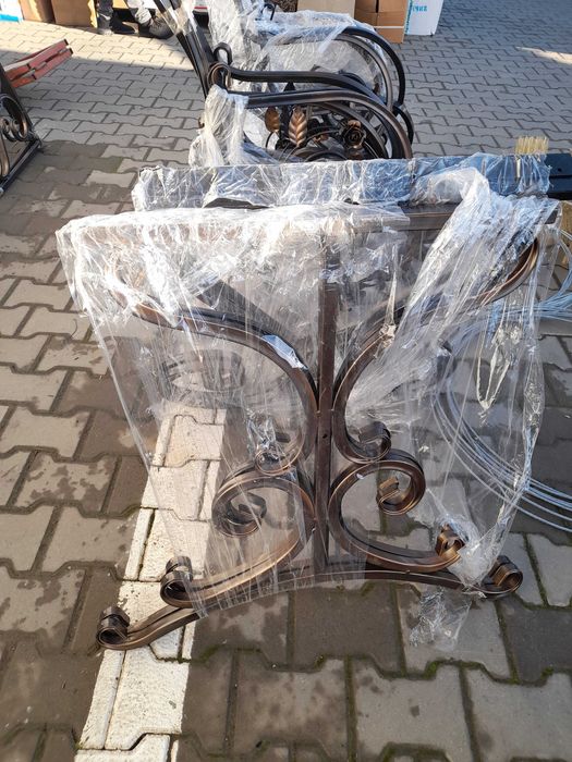 Set picioare pentru banca, masa si copertina din fier forjat