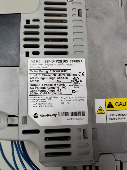 Convertizor de frecventa Allen Bradley 1,5 kw si de  3,7kw