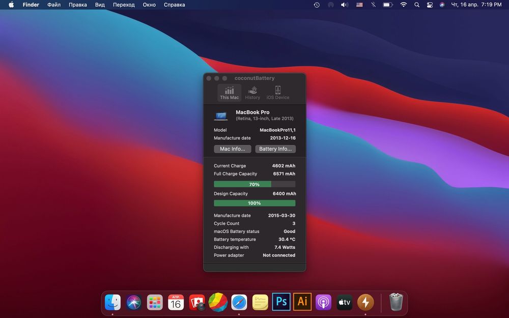 MacBook Pro 13 A1502 Retina 256Gb (Late 2013)