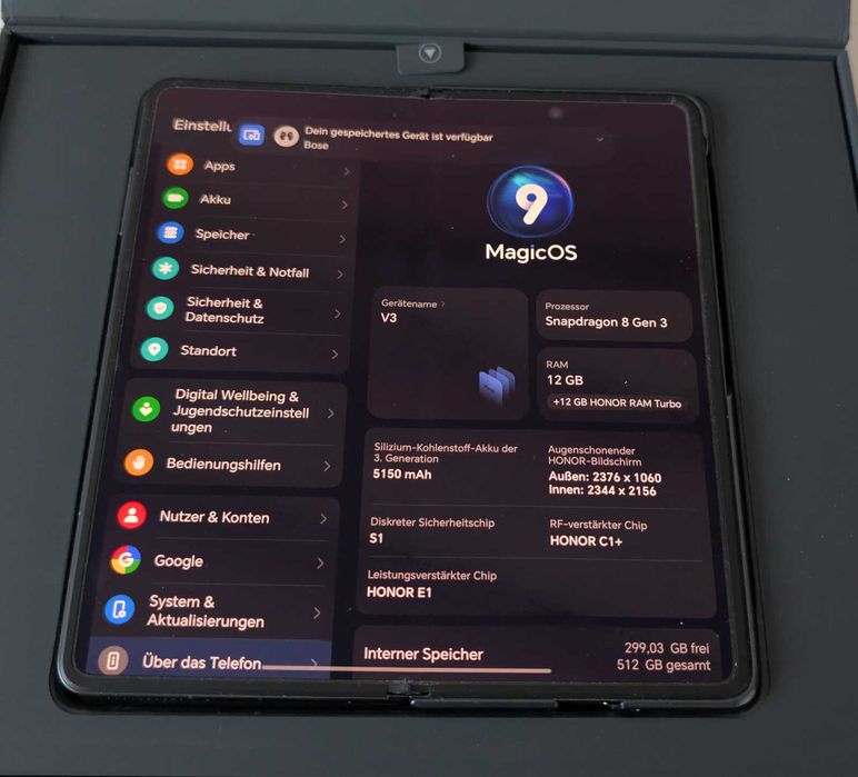 Telefon mobil HONOR Magic V3, Dual SIM, 12GB RAM, 512GB, 5G