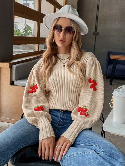 Есенно-зимен топ, Секси пуловер, Ефектна къса блуза, Къс пуловер