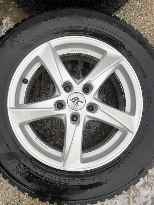 Set jante aliaj R16 5x112 cu anvelope de iarna 215 65 R16 Semperit