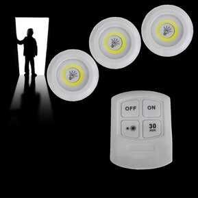 3 броя Безжични LED Светодиодни лампи с дистанционно управление