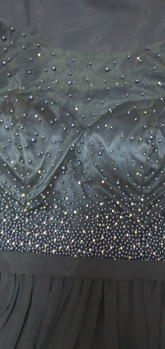 Официална стилна рокля с перли