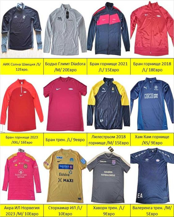 Футболни екипи - Байерн,Арсенал,Манчестър,Ливърпул,Бодьо Глимт,Бран