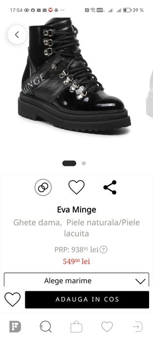 Ghete fete Eva Minge piele lăcuită