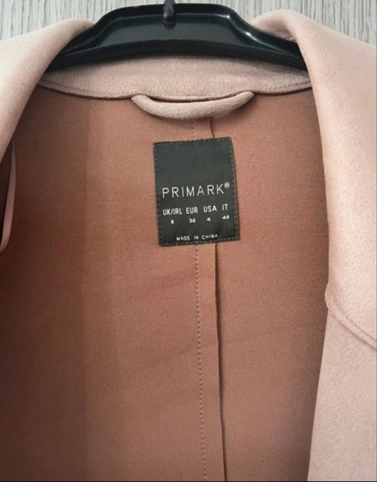Trench - palton subtire piele intoarsa roz pal Primark