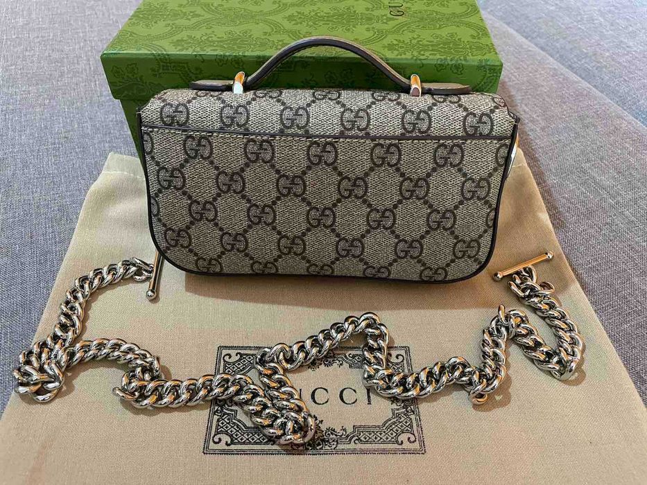 Оригинална Gucci Petite мини Чанта За Рамо Кожа Гучи Mini Горна Дръжка