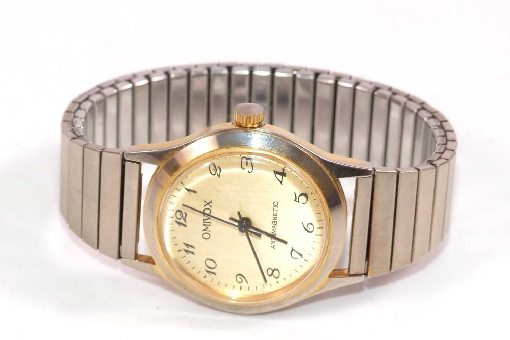 Ceas mecanic elvetian OMIVOX antimagnetic, inox, geam cristal, NOU