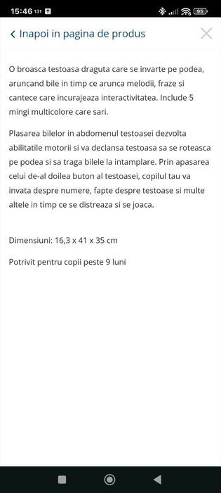 Reducere! Jucarie muzicală/ joc interactiv V'Tech, Țestoasa veselă