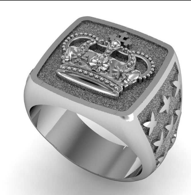 Мужское кольцо перстень - с изображением короны