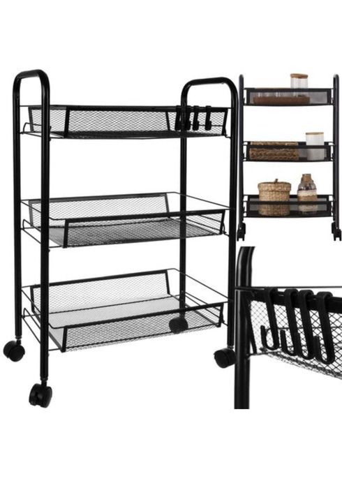 Raft metalic multifunctional, Mobil, 3 polite, 65 x 25 x 44 x cm