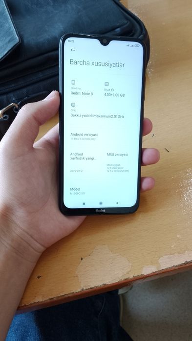Xiaomi Note 8T 4/64gb ideal holatda