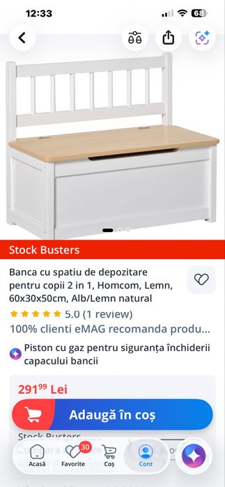 Bancuta cu depozitare pentru copii!