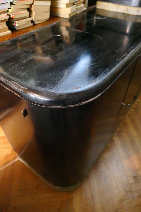 Bufet vechi Negru Rotunjit la colturi Comoda Servanta Art Deco Thoner Radauti Perioada Interbelica Lemn 4 usi