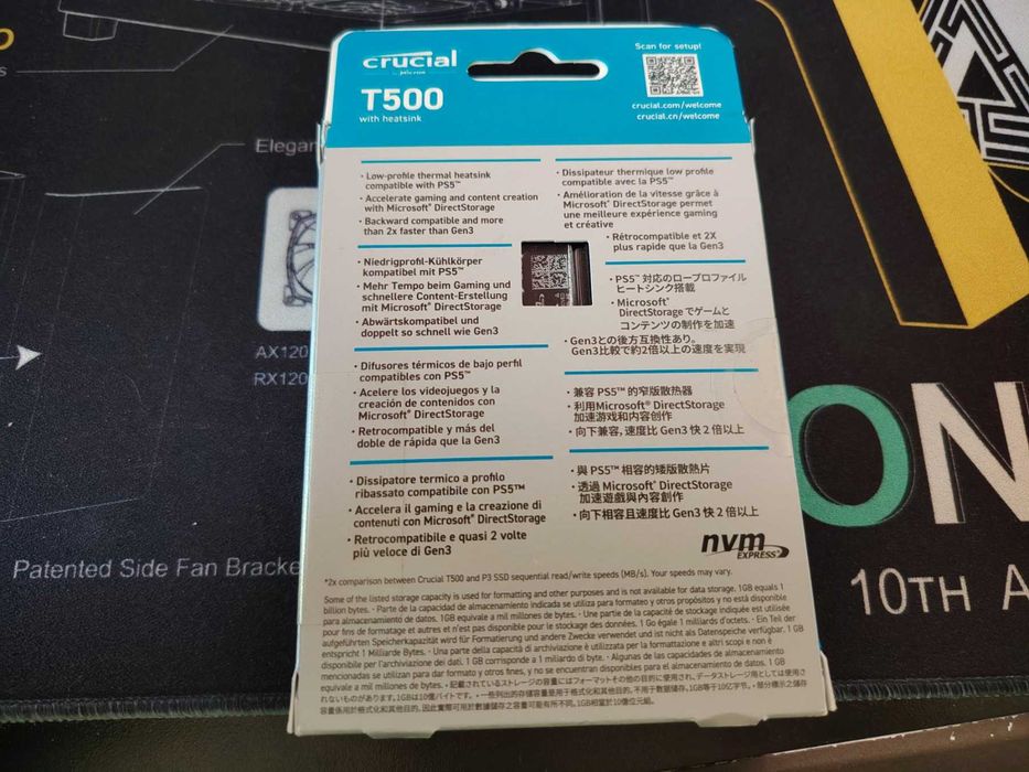 НОВ ! Crucial T500 PCIe Gen4 NVMe 1TB 2TB SSD with Heatsink PC/PS5
