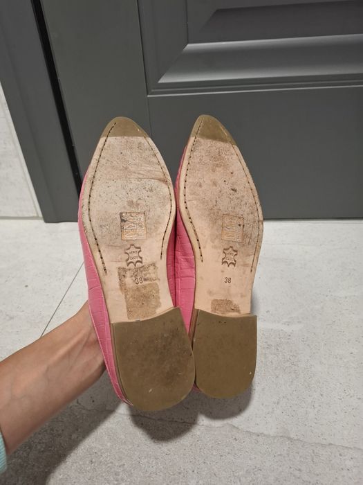 Saboți roz de piele Romolo Remo marimea 38