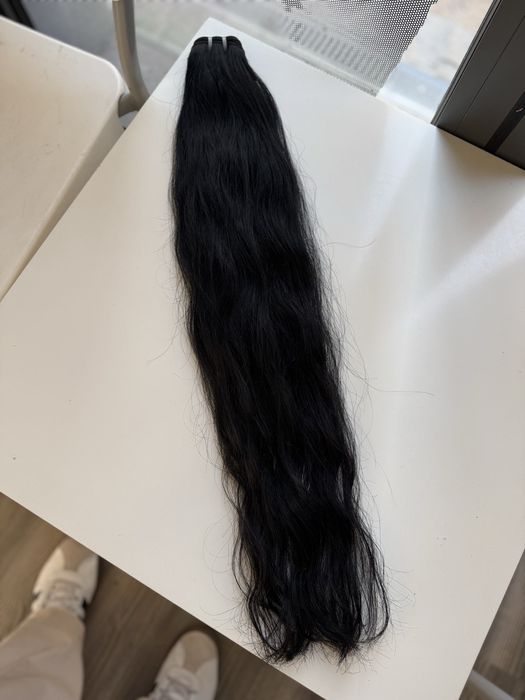 Естествена коса, 100гр 65см. Черна