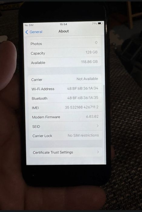iPhone 7 black 128 gb grad uzura B