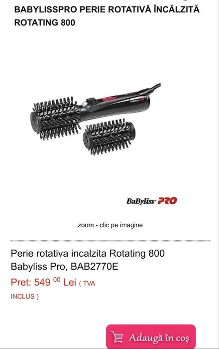 Perie rotativa profesionala Babyliss Pro