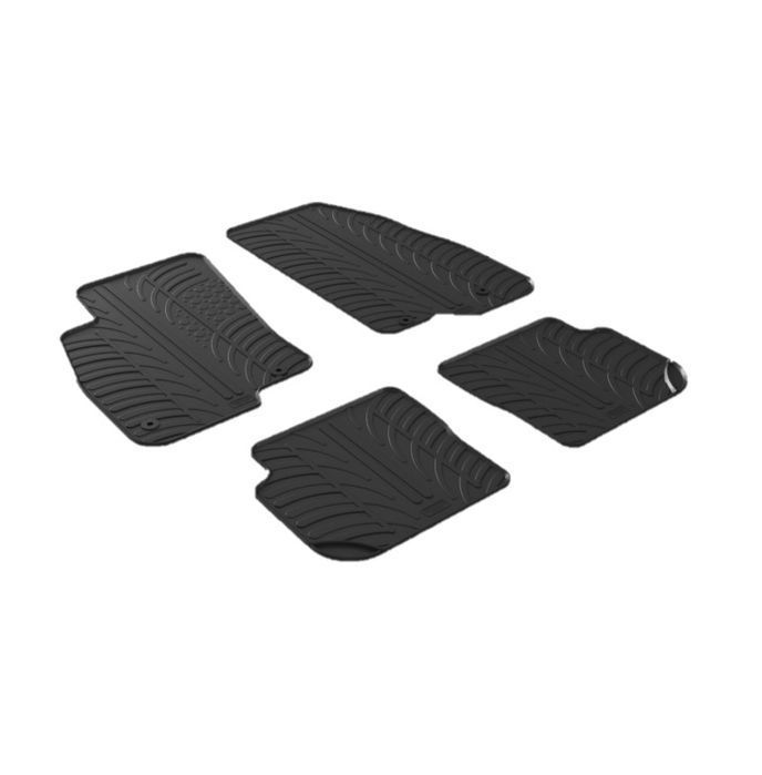 Set covorase auto din cauciuc Fiat Punto Facelift 2014-, Negru, Gledring, 4 buc