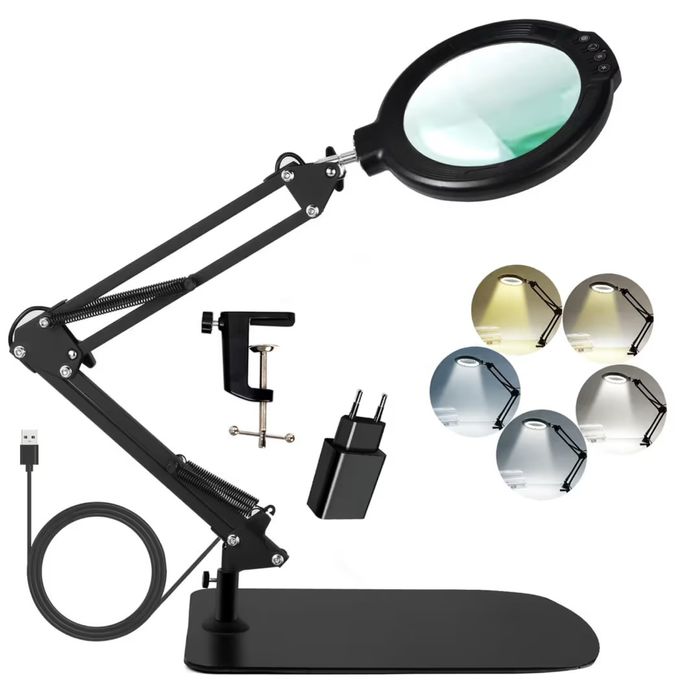 Лупа с осветление и стойка – 12x 5.2 инча