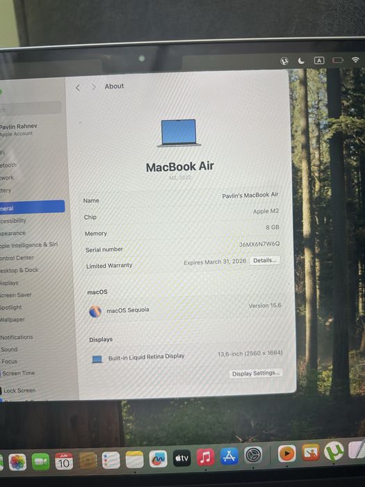 MacBook Air m2 Apple в Гаранция!!!