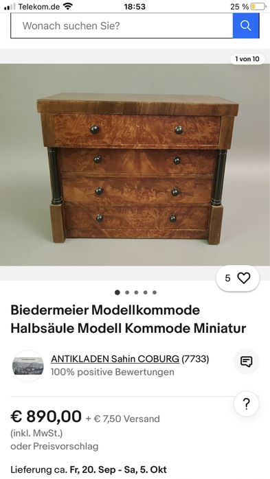 Bidermeier comoda in miniatura
