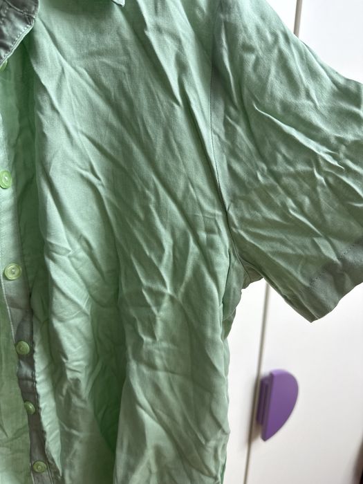 Дамска зелена риза с къс ръкав