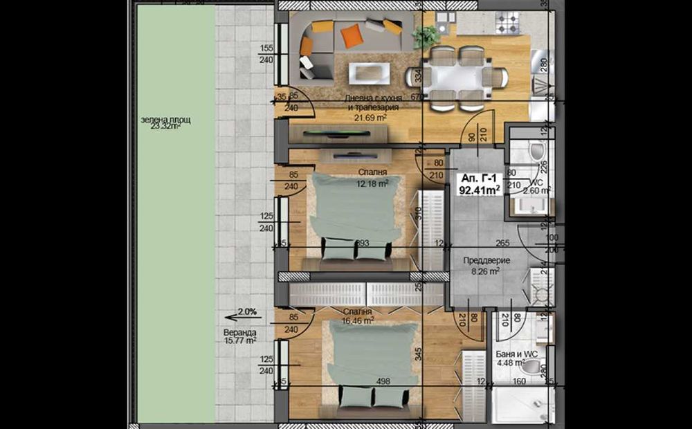 Продава се Двустаен апартамент в Пловдив, Христо Смирненски - 92 кв.м за 1577 €/кв.м - Снимка #1