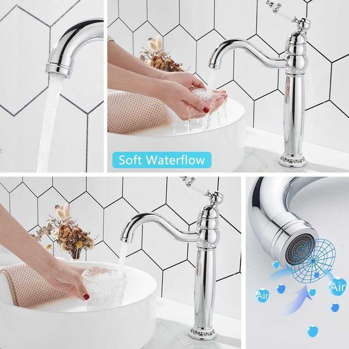 Baterie inalta Crom/Silver stil Victorian de Lavoar,REDUS de la 450RON