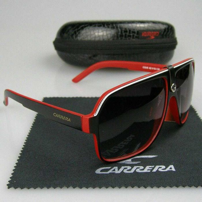 Слънчеви очила Carrera Черни и Червени Правоъгълни UV 400 Големи Нови