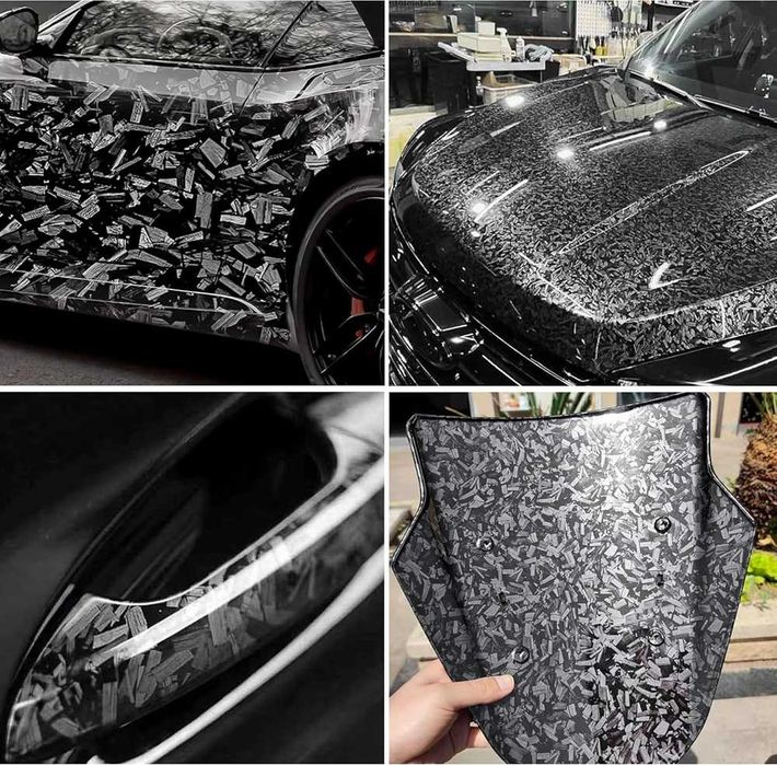Висококачествено фолио Кован Carbon Silver за автомобил - 152х100см