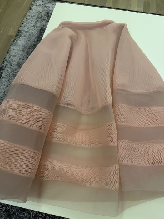 Rochie compleu corset si fusta roz prafuit