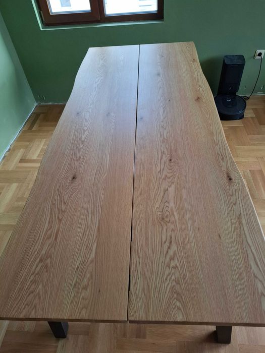 Кухненска маса ROSKILDE/ROSLEV 95x200 цвят нат.дъб/черно