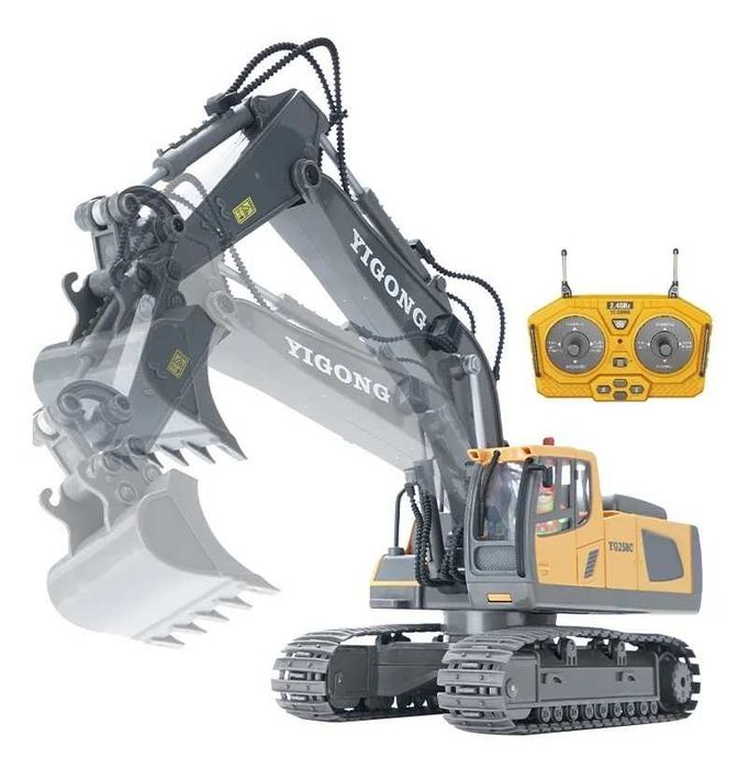 Багер с дистанционно управление и метална лопата за игра на вън