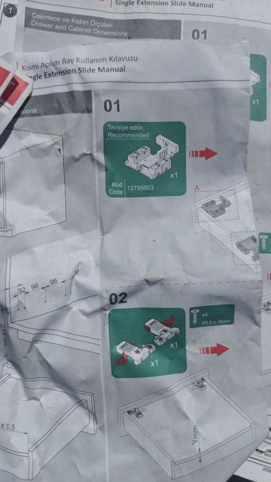Скрити водачи за чекмедже Samet Smart Slide, частично изтегляне (Single Extension), Push to Open, 30kg.